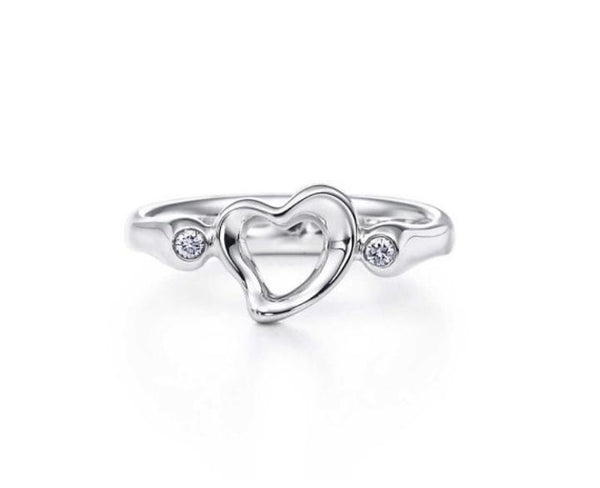 Elsa Peretti® Open Heart ring in sterling silver, small.