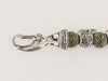 William Henry Reliant Silver Skull and Green Serpentine Bead Bracelet