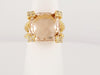 David Yurman  18K Morganite & Diamond Cushion on point Ring size 5.25