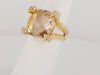 David Yurman  18K Morganite & Diamond Cushion on point Ring size 5.25