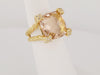 David Yurman  18K Morganite & Diamond Cushion on point Ring size 5.25