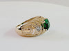 Hand-Made Emerald Rig in 14K Yellow Gold with Diamonds