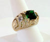 Hand-Made Emerald Rig in 14K Yellow Gold with Diamonds