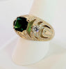 Hand-Made Emerald Rig in 14K Yellow Gold with Diamonds