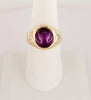 Hand-Made Ruby Ring in 14K Yellow Gold With Two Pcs Diamond