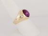 Hand-Made Ruby Ring in 14K Yellow Gold With Two Pcs Diamond