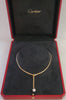 Cartier 18k Yellow Gold Akoya Cultured Pearl & Diamond Lariat Necklace 18.5''