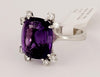 Unbranded Amethyst Ring in 18K White Gold with Diamonds