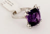 Unbranded Amethyst Ring in 18K White Gold with Diamonds