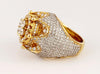 Hand-Made 14K Yellow Gold Ring with Diamonds Size 10.25