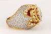 Hand-Made 14K Yellow Gold Ring with Diamonds Size 10.25