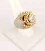 Hand-Made 14K Yellow Gold Ring with Diamonds Size 10.25