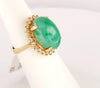 Nine carats Jade Ring with Diamonds set in 14K Yellow Gold