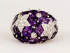 Impressive Amethyst Two Tone Ring with Diamonds