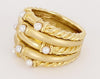 Vintage David Yurman 5 Row Cable Pearl Ring 18K Yellow Gold Multi Row