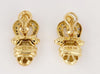 David Yurman Buckle 18K Yellow Gold Diamond Earrings Vintage