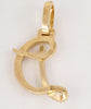 Hand Made "D" Letter Pendant in 14K yellow Gold with Diamonds