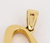 Hand Made "C" Letter in 14K yellow Gold  with Diamonds