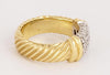 David Yurman Metro Cable Ring Size 6.75 Pave Diamond 8mm Wide Band 18K Gold