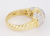 Rare David Yurman Diamond Cluster Ring- pave Diamonds 18 K Yellow Gold