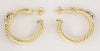 David Yurman Petite X Hoop Earrings in 14K Yellow Gold with Pave Diamonds