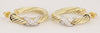 David Yurman Petite X Hoop Earrings in 14K Yellow Gold with Pave Diamonds