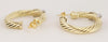 David Yurman Petite X Hoop Earrings in 14K Yellow Gold with Pave Diamonds