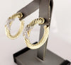 David Yurman Petite X Hoop Earrings in 14K Yellow Gold with Pave Diamonds