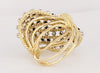 Women Vintage Cluster  Ring in 18K Yellow Gold with Sapphire and Diamonds