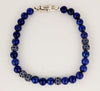 Spiritual Beads Bracelet Sterling Silver with Lapis and Pave Sapphires, 6mm