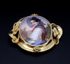 Antique 18K Gold Bernoise A. Golay Leresche brooch French enamel Oval