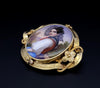 Antique 18K Gold Bernoise A. Golay Leresche brooch French enamel Oval