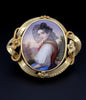 Antique 18K Gold Bernoise A. Golay Leresche brooch French enamel Oval