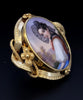 Antique 18K Gold Bernoise A. Golay Leresche brooch French enamel Oval