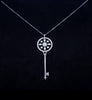 Tiffany & Co. Platinum Diamond Kaleidoscope Key Pendant Necklace 16"