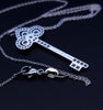 Tiffany & Co PLT Fleur de Lis  Key Necklace Diamonds Pendant Charm Chain 16''