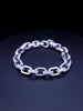 Man's Chain bracelet 14K White solid gold 15.5ct diamonds 40gm