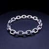 Man's Chain bracelet 14K White solid gold 15.5ct diamonds 40gm