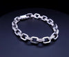 Man's Chain bracelet 14K White solid gold 15.5ct diamonds 40gm