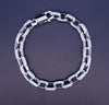 Man's Chain bracelet 14K White solid gold 15.5ct diamonds 40gm