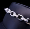 Man's Chain bracelet 14K White solid gold 15.5ct diamonds 40gm