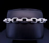 Man's Chain bracelet 14K White solid gold 15.5ct diamonds 40gm