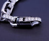 Man's Chain bracelet 14K White solid gold 15.5ct diamonds 40gm