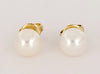 Tiffany & Co. 7.8mm White Akoya Pearl Stud Earrings 18K Yellow Gold