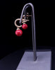 DAVID YURMAN Solari Hoop Earring in 18K Gold with Red Enamel Bead