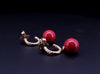 DAVID YURMAN Solari Hoop Earring in 18K Gold with Red Enamel Bead