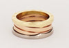 BVLGARI B Zero1 Tricolor 18k Gold 3-Band Ring