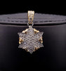 Star of David pendant solid 14K White Yellow Gold 1.9ct  diamonds