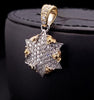 Star of David pendant solid 14K White Yellow Gold 1.9ct  diamonds