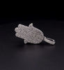 Hamsa hand pendant 14K White Gold 3.00 ct  diamonds